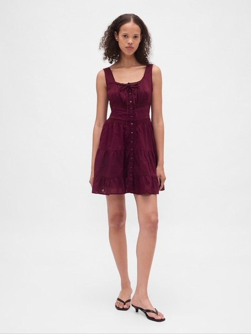 GAP Lace-Trim Tiered Mini Dress